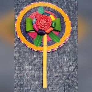 Colorful Woven Hand Fan